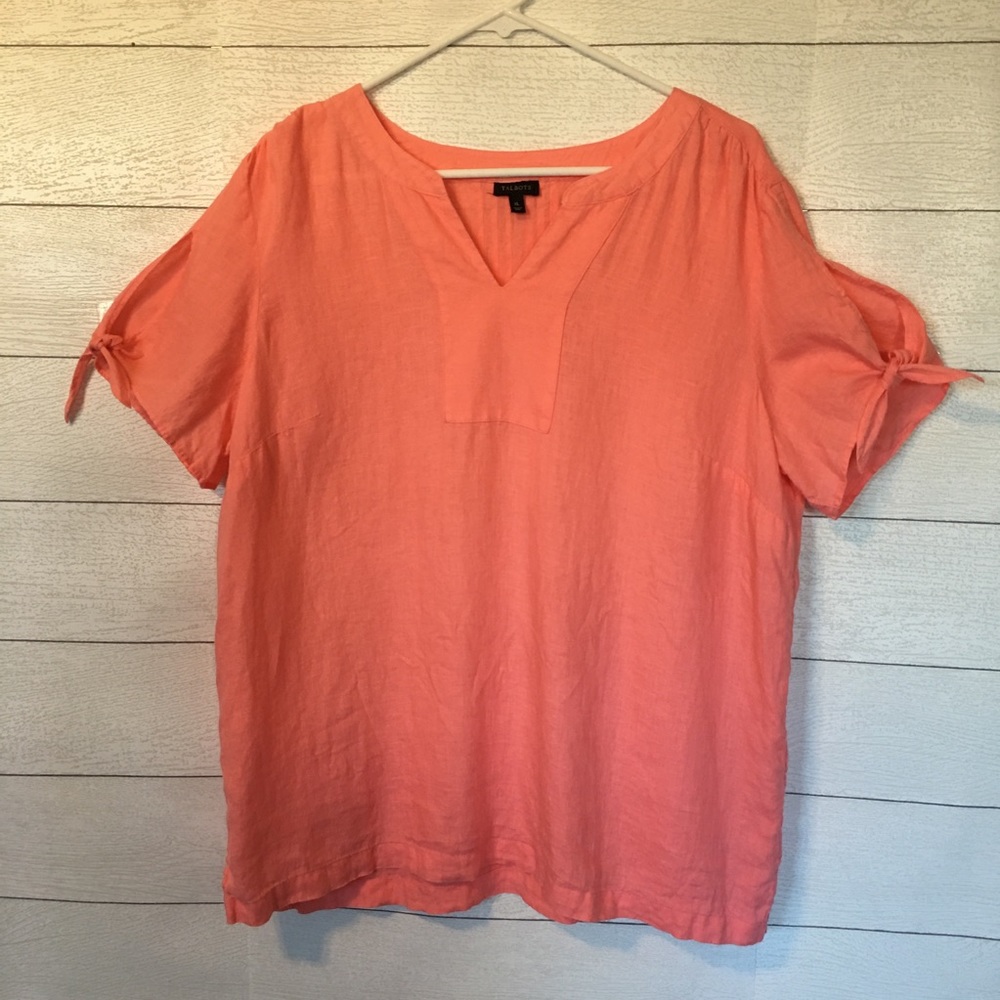 Talbots Linen Popover Blouse